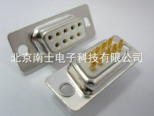 台湾 工业级车针 DB9母头 DB9孔 镀金实心针 RS232接头串口焊线式
