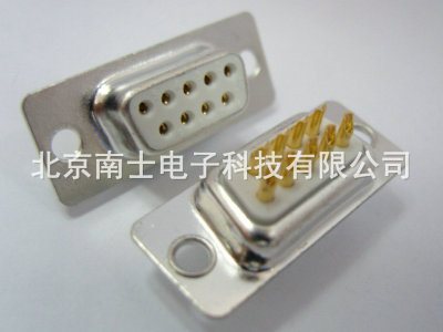 台湾 工业级车针 DB9母头 DB9孔 镀金实心针 RS232接头串口焊线式