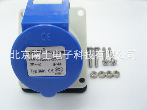 WEIPU 威浦 TYP3601 3芯 2P+E 航空 工业插座 16A 暗装斜式 IP44