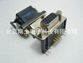 90度弯脚VGA接头插板焊板式 精工南士 DB15 DR15孔 镀金HDR15母头