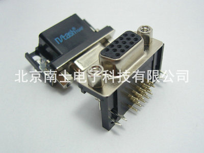 精工南士 镀金HDR15母头 DR15孔 DB15 90度弯脚VGA接头插板焊板式