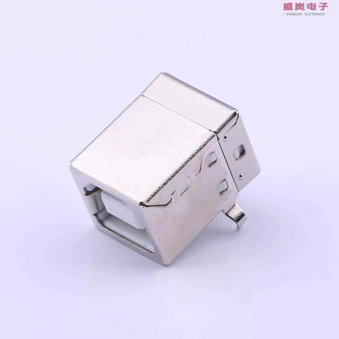 原装正品U-USBBR04P-F001[Type-B 母座 弯插 白胶 铜壳]