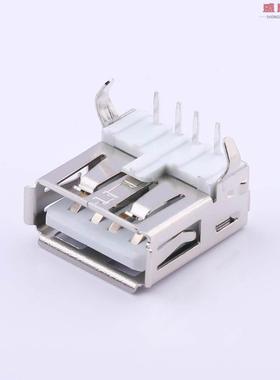 原装正品U-USBAR04P-F002[Type-A 母座 弯插 K脚 白胶 铜壳]