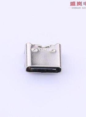 原装正品TYPE-C 6P(040新)[Type-C 母座 卧贴 外壳带丝印]