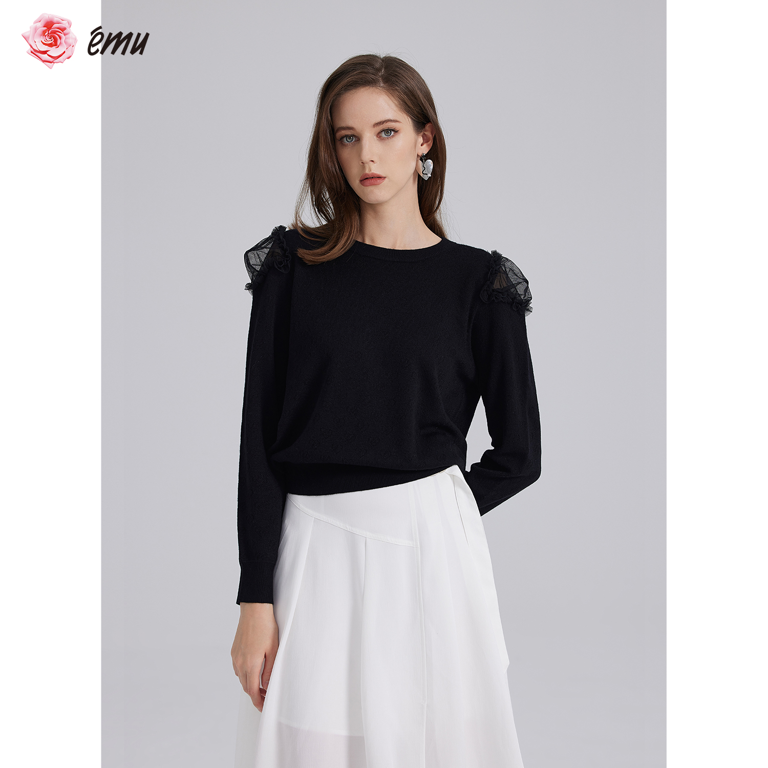 法式针织蕾丝依妙拼接