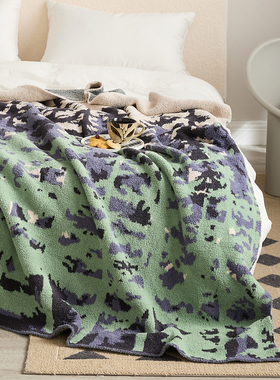 北欧森林针织毯 秋冬加厚盖毯沙发毯软装搭配披肩毯圣诞装饰毯