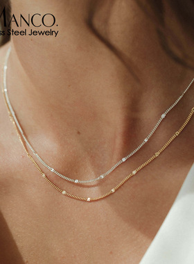 eManco女式14K金蛇骨项链套装