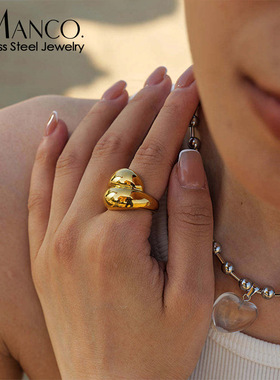 eManco胖乎乎夸张戒指女ins风