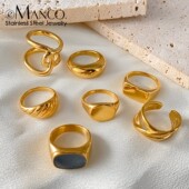 eManco欧美ins极简金属戒指女轻奢指环个性 打结食指戒电镀开口戒