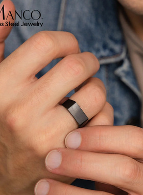 eManco不锈钢男霸气戒指沉稳指环