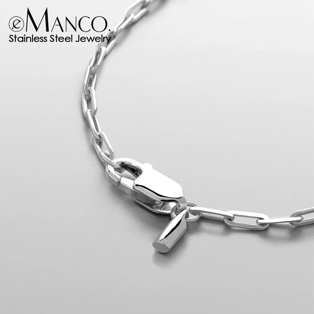 eManco新品法式复古不锈钢项链回形针链锁骨链小众个性方线链,饰品/流行首饰/时尚饰品新,项链,淘宝优惠券,粉丝福利购,淘宝优惠卷