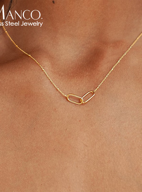 eManco新品冷淡风颈链几何饰品女