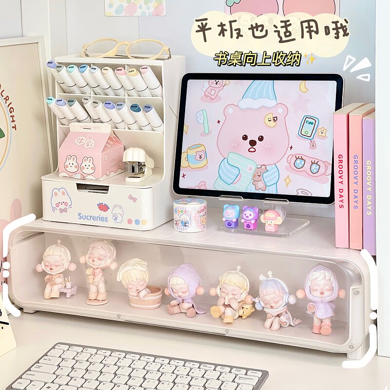 桌面手办收纳盒抽屉式展示架盲盒摆件周边展示盒痛柜显示器增高架图片
