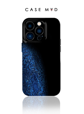 深蓝梦幻大漆柚纹理适用苹果16 15 13 12 11手机壳小米14华为mate60 50荣耀200个性vivox90 opporeno9潮流P70