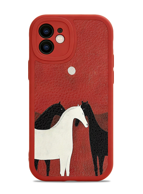 马到功成新年红适用苹果17 16 15 14 13 12 11手机壳xr华为mate80 70 60 50 30创意p80全包nova14荣耀400防摔