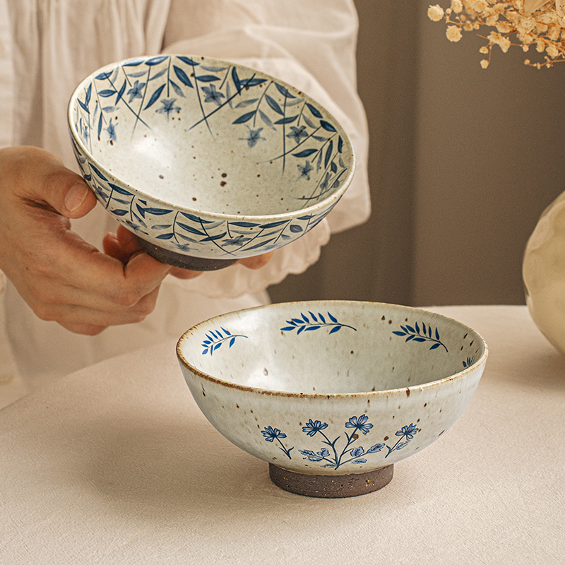 悠瓷中古风陶瓷米饭碗5.5英寸