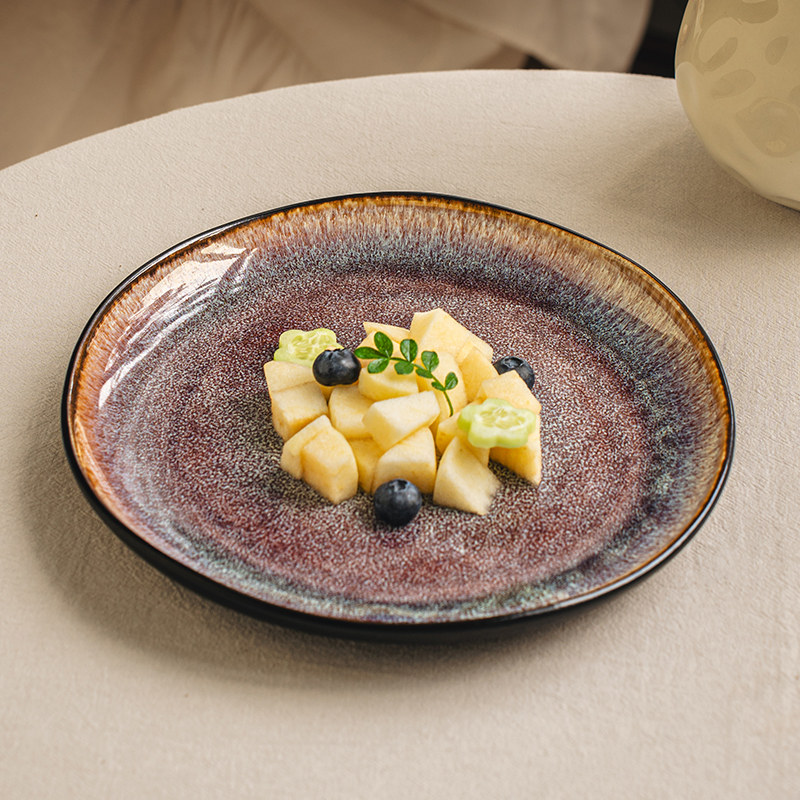 悠瓷 欧式复古8.5英寸平盘菜盘家用轻奢意面盘西餐盘陶瓷甜品盘,餐饮具,盘,淘宝优惠券,粉丝福利购,淘宝优惠卷