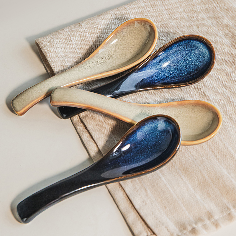 悠瓷复古窑变釉陶瓷勺子