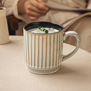 悠瓷美式 复古咖啡杯喝水杯大容量杯子茶杯 浮雕陶瓷马克杯家用个性