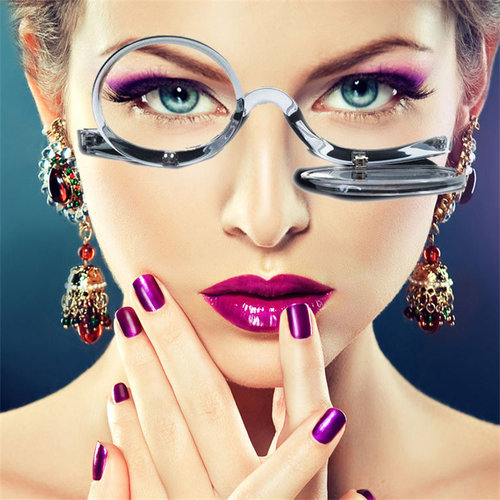 化妆用老花镜上下翻旋转单边时尚