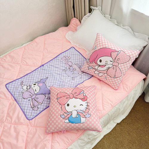 可爱宿舍抱枕被子两用便携空调被