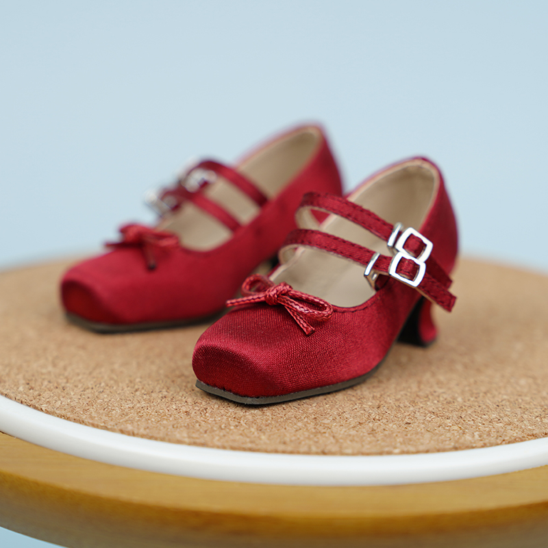 BJD娃鞋四分高跟鞋四分娃鞋msd熊妹蝴蝶结中跟鞋 现货