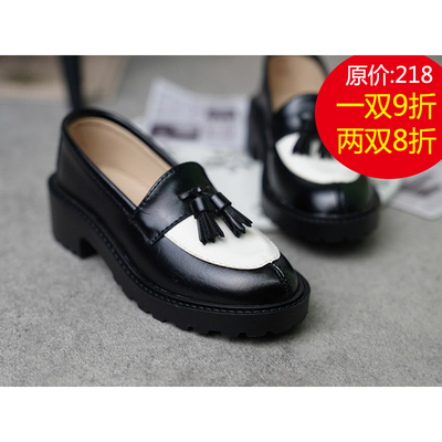 BJD娃鞋 75叔黑色板栗色复古乐福鞋 现货