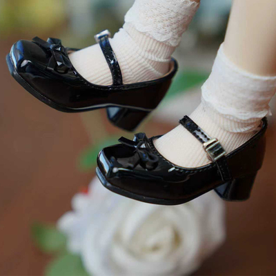 BJD 普四胖四分娃鞋SDM熊妹MDD/DFH纤细体低跟缎面漆皮娃鞋  现货