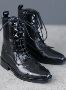 BJD娃鞋 ID75叔油蜡牛皮短靴靴子 现货