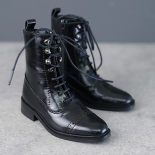 BJD娃鞋 ID75叔油蜡牛皮短靴靴子 现货