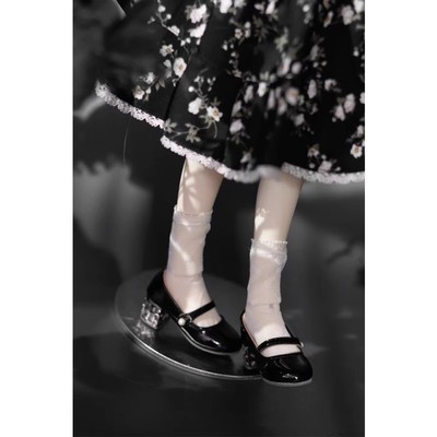 BJD 娃鞋 熊妹mdd 兔豆豆 MSD鞋子钻石扣子四分粗跟高跟鞋 现货