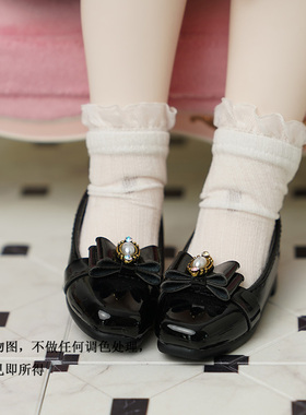 BJD 黑色四分娃鞋 熊妹 MSD 兔豆豆 MDD 巨婴红色漆皮小皮鞋 现货