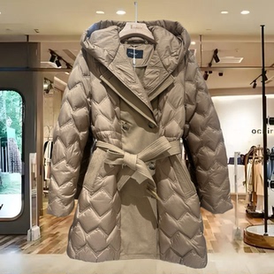 女士加厚羽绒服鹅绒绒子含量90% 卡其色 425417YQF