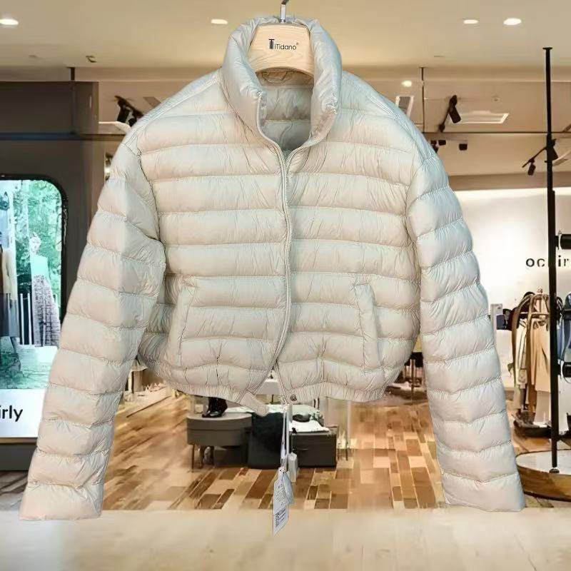 南油欧货2025羽绒服 新款时尚洋气短款羽绒排骨服立领高端外套 女
