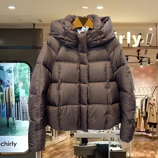 南油高端欧货羽绒2025冬季新款时尚休闲90白鸭绒连帽羽绒服外套女