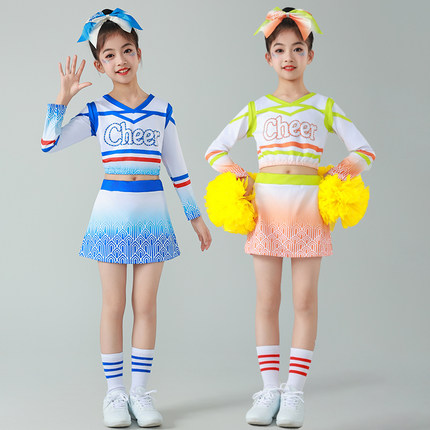 新款六一啦啦操演出服团体舞啦啦队比赛服校园运动会健美操表演服