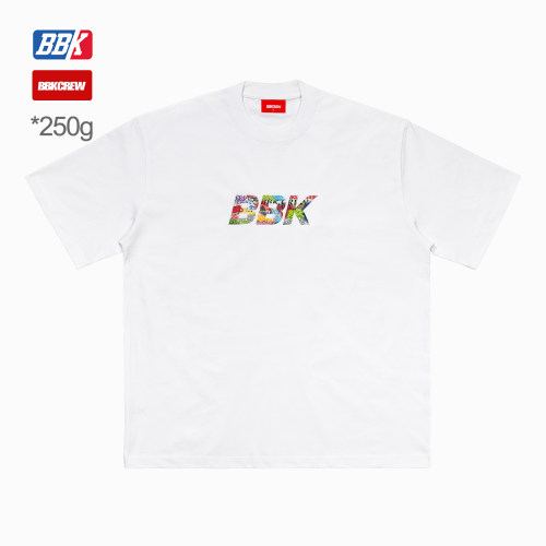 BBK250g宽松版小领口T恤纯棉短袖