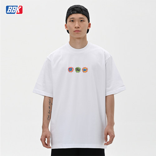 BBK短袖嘻哈重磅小领口