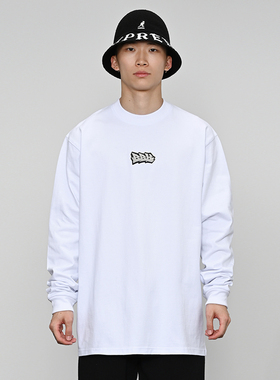 280g重磅 bboy宽松 纯色t恤街舞嘻哈打底 小领加袋长袖 说唱滑板