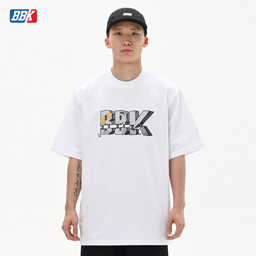 BBK短袖嘻哈重磅小领口