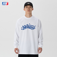 BBK 270g宽松长袖T恤街舞滑板BBOY重磅小领口 HIPHOP潮流运动涂鸦