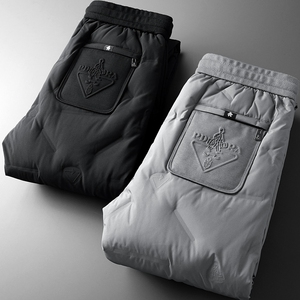 高端防水羽绒裤男士时尚休闲户外束脚白鸭绒休闲裤男保暖外穿帅气