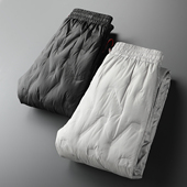 高端品质白鸭绒防钻绒羽绒裤 户外防水防风保暖直筒羽绒裤 男士 冬季