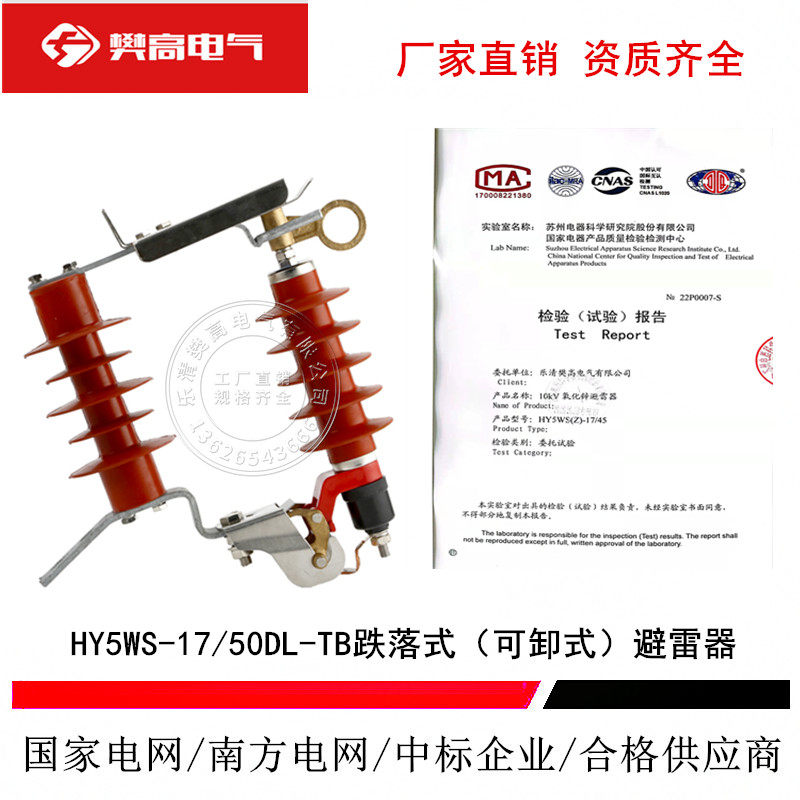 可卸式避雷器HY5WS-17/50DL-TB