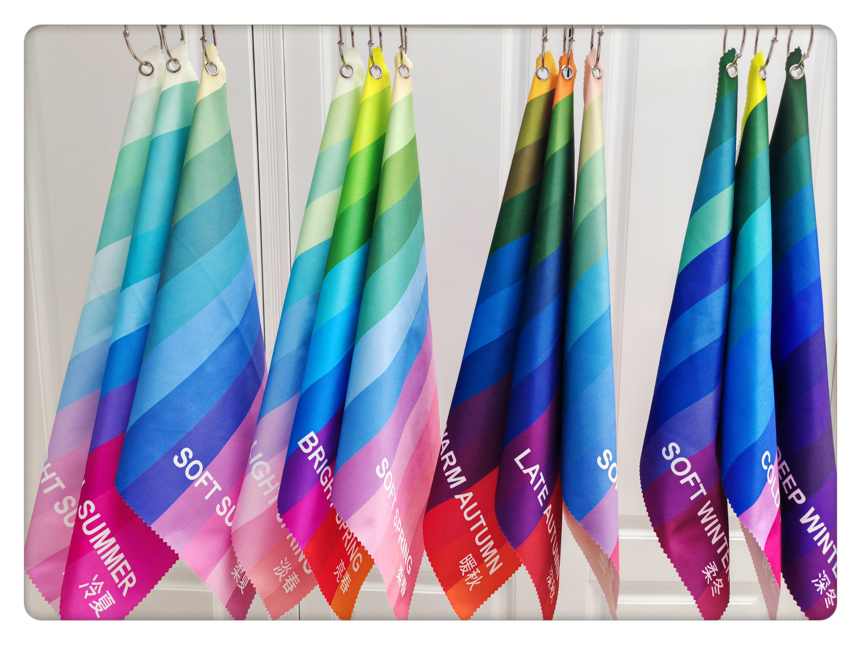 四季12型速测布快速测试工具冷暖浅淡柔亮深色彩测试诊断布