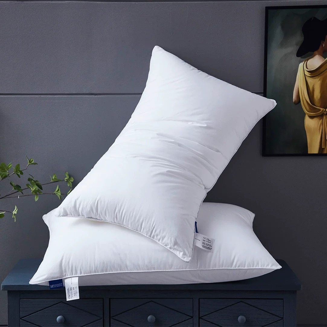 酒店宾馆床上用品羽丝绒枕芯枕头全棉保健枕护颈枕单人定做