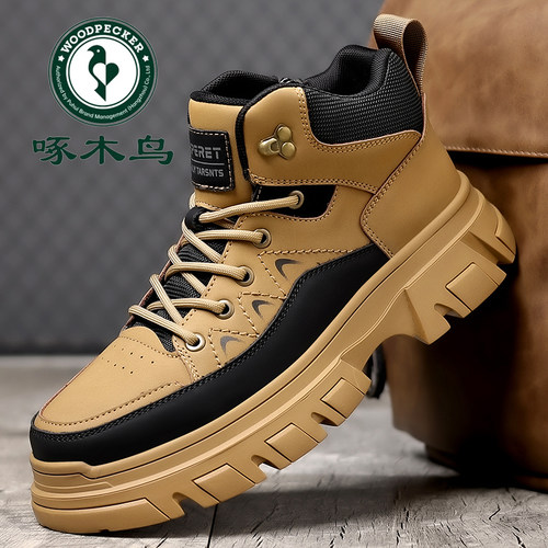 啄木鸟马丁靴男士高帮靴子