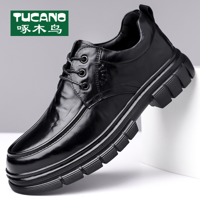 啄木鸟2025春季头层牛皮休闲皮鞋