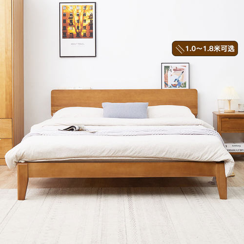 治木工坊北欧全实木床简约现代