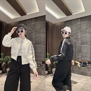 2026春季 欧货缎面侧杠棒球服外套 新款